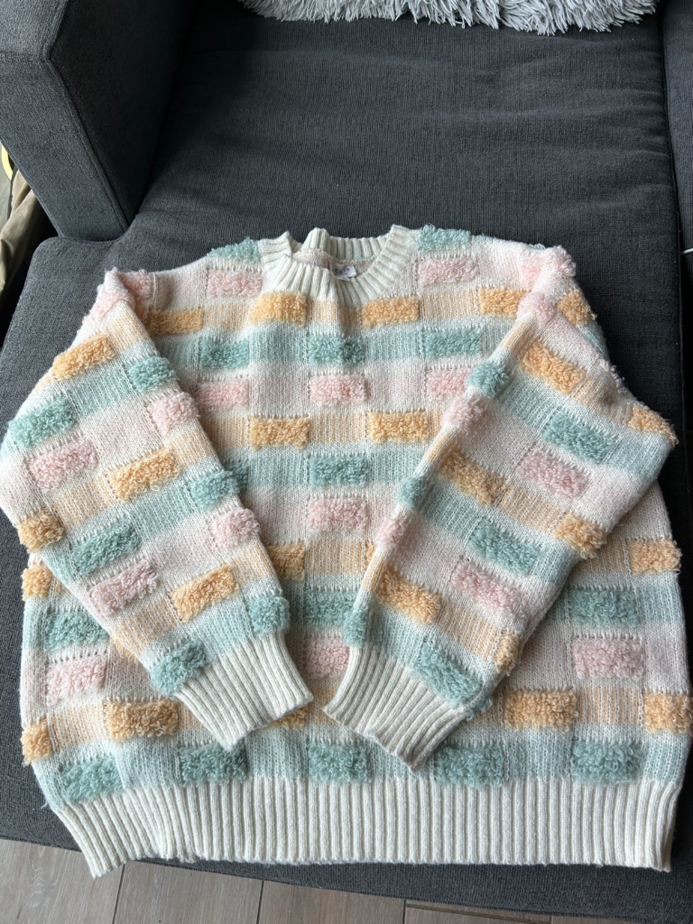 Le Lis Women's Sweater - Cream with Mint, Pink & Yellow